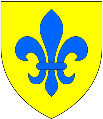 Arms of Portman:Or, a fleur-de-lis azure PortmanArms.svg