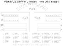 The graves of 48 of the 50 officers of the Great Escape at Poznan Old Garrison Cemetery Poznan-Great-Escape-Plots.gif