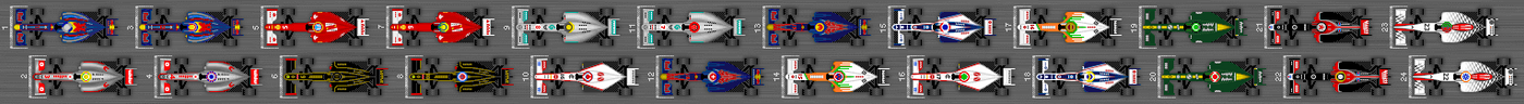 La grille de qualification du Grand Prix de Malaisie 2011 avec la pole position à droite à la suite de la requête des pilotes.