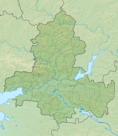 Mapa konturowa obwodu rostowskiego, po lewej nieco na dole znajduje się punkt z opisem „Rostów nad Donem”