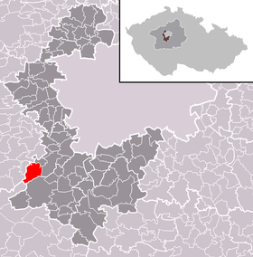 Poloha mesta Řevnice v rámci okresu Praha-západ a správneho obvodu obce s rozšírenou pôsobnosťou Černošice