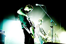 Post-rock group Sigur Ros performing at a 2005 concert in Reykjavik. Reykjavik05a-01.jpg