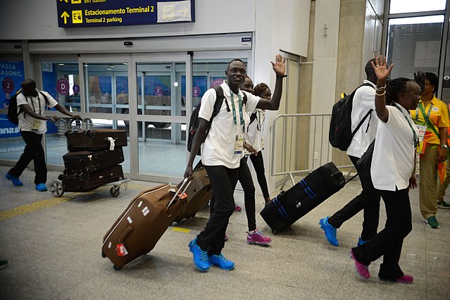 Refugee Olympic team arriving in Rio de Janeiro