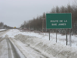 James Bay Road highway in Quebec