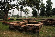 Ruins of the ancient city of Pataliputra, predecessor to the city of Patna. Ruins of Patliputra at Kumhrar.JPG