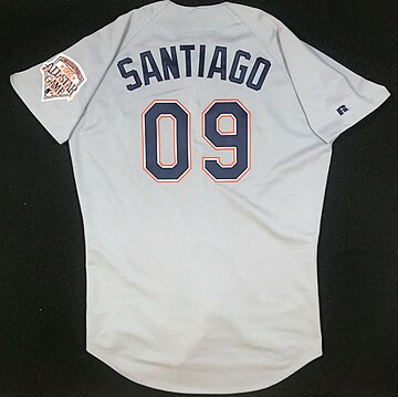 The 09 worn by catcher Benito Santiago