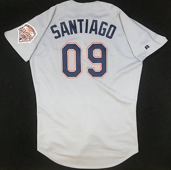 San Diego Padres 1992 #09 Benito Santiago road jersey