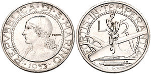 Saint-Marin 5 Lire la preuve 3421004.jpg