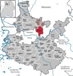 Läget för Schönau i Rhein-Neckar-Kreis