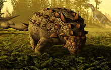 Ipotetica ricostruzione di Scolosaurus, mentre si nutre[2]