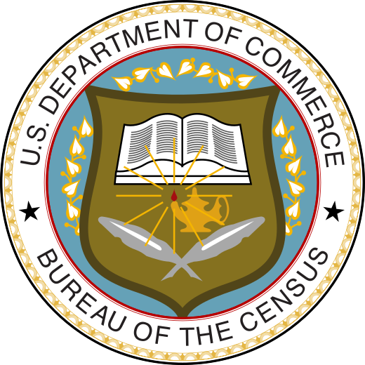 Het logo van het Census Bureau.