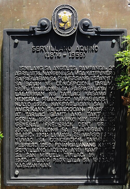 Historical marker installed in Concepcion, Tarlac in 2021