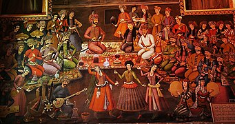 Painting of Shah Abbas II and the courtiers celebrating Nowruz.[citation needed]