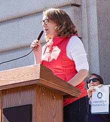 GrabYourWallet founder Shannon Coulter speaks at Day Without a Woman San Francisco, March 2017. Shannon Coulter 20170308-2345.jpg