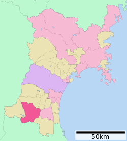 Shiroishin sijainti Miyagin prefektuurissa