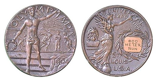 The silver medal of the 1904 Olympics for the 800 meter run