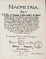 Simon Studion: Naometria …“ [Marbach am Neckar] 1604, Titelseite.