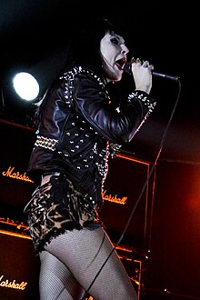 Alexis Krauss of Sleigh Bells performing at the Prudential Center in Newark, New Jersey on May 4, 2012 Sleigh Bells at Prudential Center.jpg
