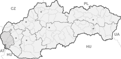 Položaj okruga Bratislava V u Slovačkoj