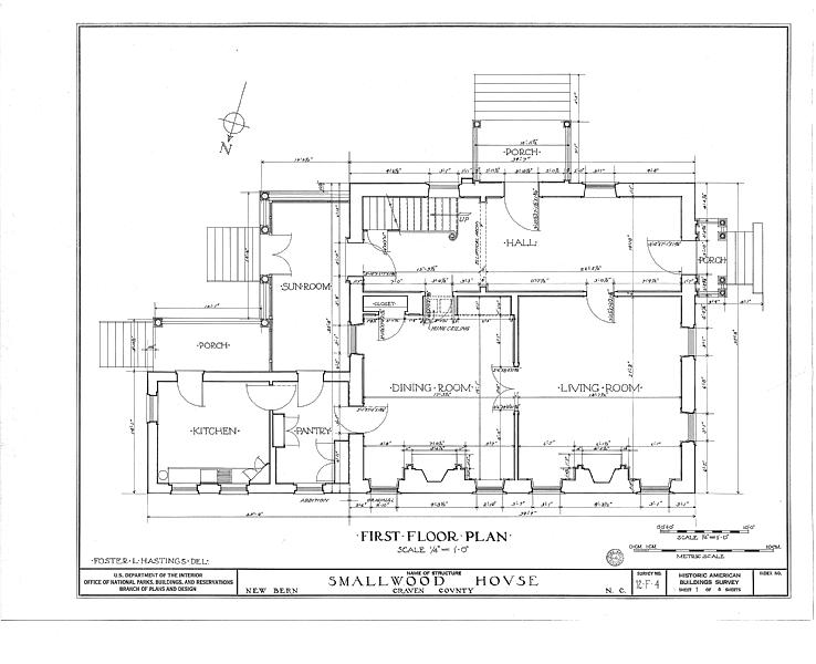 File:Smallwood-Jones House, 524 East Front Street, New Bern, Craven County, NC HABS NC,25-NEBER,9- (sheet 1 of 8).tif