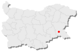 Karte von Bulgarien, Position von Sredez hervorgehoben