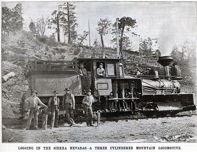 File:Standard gauge Shay locomotive, built on 18 May 1891 for More & Smith  Lumber of Sanger, California, later used as No 1 for Hume-Bennett Lumber  Co. at Sanger (Scientific American, 19 Dec