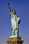 The Statue of Liberty (Liberty Enlightening the World), the symbol of the United States' freedom