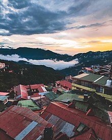 Sunset in Shimla city Sunset at Shimla over the mountains.jpg