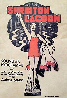 Souvenir programme cover, formal opening, May 1934 Surbiton lagoon opening, souvenir programme.jpg