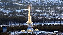 Launch of the TEXUS 50 sounding rocket from the rocket launch site Esrange, Kiruna