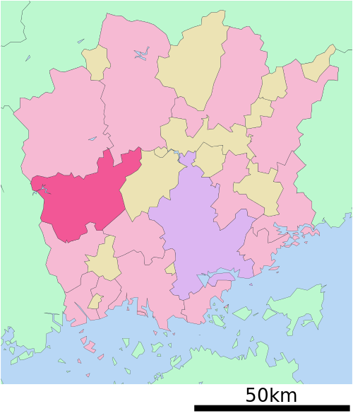 Location of Takahashi in Okayama Prefecture