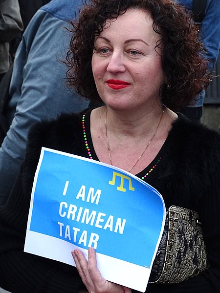 File:Tatar Woman at May 18 Commemoration of Crimean Tatar Deportations-Genocide - Maidan Square - Kiev - Ukraine - 02 (27006194382).jpg