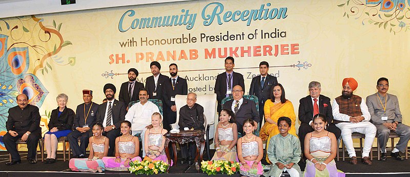 File:The President, Shri Pranab Mukherjee addressing at the Indian Community Reception, hosted by the High Commissioner of India in New Zealand, Shri Sanjiv Kohli, at Auckland, New Zealand.jpg