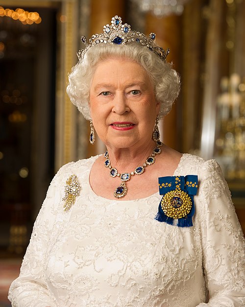 Queen Elizabeth II wearing the insignia of the Sovereign of the Order of Australia