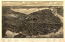 Panoramic map of Boston (1877) The city of Boston 1879. LOC 75694555.jpg