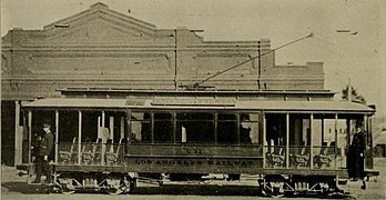 A Los Angeles Railway electric streetcar, 1891