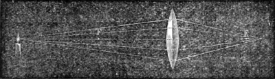 Path of divergent Rays through a Convex Lens.