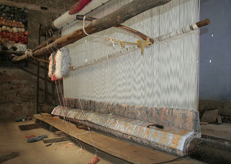 File:Tissage de tapis, près de Jaipur, Rajasthan, Inde.jpg