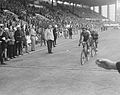 Thumbnail for File:Tour de France, 2e etappe Reims-Brussel. Finish, Roger Lambrecht en Jacques Marinelli (1949).jpg