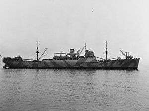 USS George F. Elliott (AP-13) off the Norfolk Navy Yard on 1 January 1942 (19-N-28309).jpg