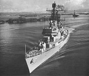 USS King (DLG-10) departing Pearl Harbor 19 August 1963