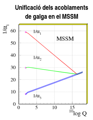  Evolució en funció de l'energia de les constants d'acoblament del MSSM.