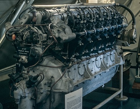 Maybach engine of the Zeppelin LZ 123 in the Zeppelin Museum Meersburg