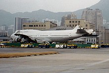 China Airlines Flight 605 crashed into Victoria Harbour after it failed to stop on the runway during a typhoon.
