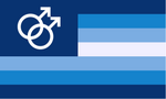 Миниатюра для Файл:Uranian pride flag with the sign of uranianism (Gay men pride flag).png