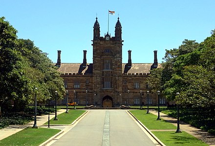 The impressive Sydney University Quadrangle building.