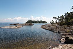 Timmerholmarna sedd från huvudön.