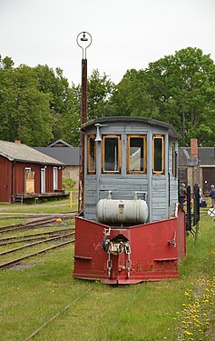 Rail snowplow in Vadstena, Sweden