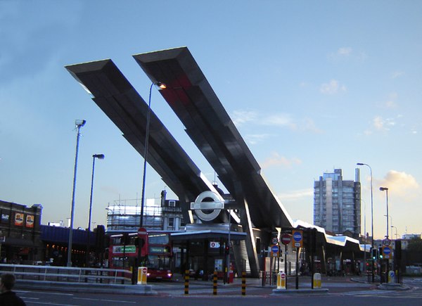 The Vauxhall Cross transport interchange, 2005: The solar panels supply energy for 60% of the bus station's lighting.