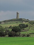 Thumbnail for File:View to Victoria Tower ^ Castle Hill from Cold Hill near Berry Brow (close up) - geograph.org.uk - 4288680.jpg